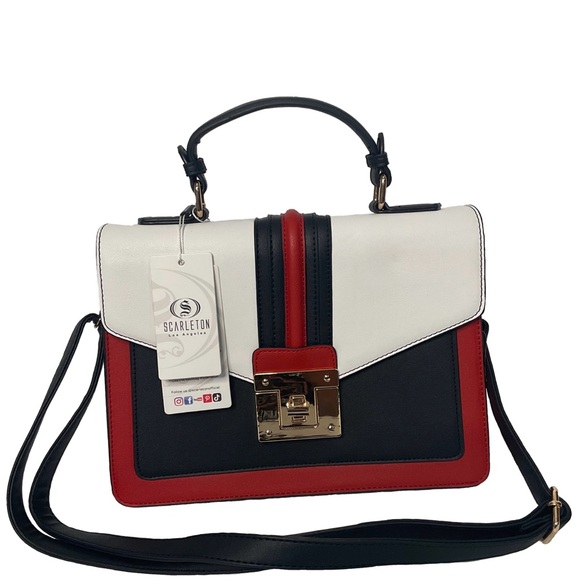 Scarleton High Quality Faux Leather Sturdy Shoulder Bag Gold Hardware Twist Lock - Picture 1 of 16